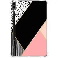 B2Ctelecom Samsung Galaxy Tab S9 Plus Back Cover Zwart Roze Vormen