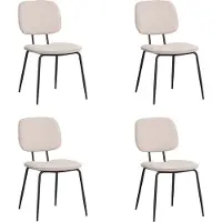 Bronx71 Scandinavische eetkamerstoel Ivar gerecyclede stof beige - Eetkamerstoelen set van 4 - stoel