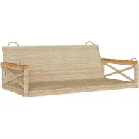 vidaXL - Schommelbank - 109x62x40 - cm - poly - rattan - beige