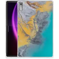 B2Ctelecom Lenovo Tab P11 Gen 2 Tablet Back Cover Marble Blue Gold