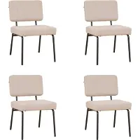 Bronx71 Scandinavische eetkamerstoel Espen beige gerecyclede stof - Eetkamerstoelen set van 4 - stoel