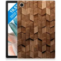 B2Ctelecom Silicone Tablet Hoes voor Samsung Galaxy Tab A8 2021/2022 Wooden Cubes