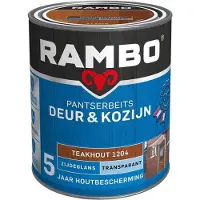 Rambo Pantserbeits Deur &amp; Kozijn Transparant Teakhout 0.75L