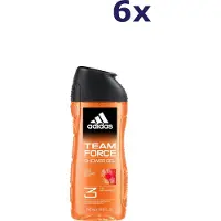 Adidas Team Force Douchegel - 6 x 250 ml - Voordeelverpakking