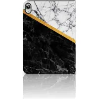 B2Ctelecom iPad (2022) 10.9 Leuk Tablet hoesje Marmer Wit Zwart - Origineel Cadeau Man