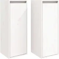 vidaXL Wandkasten 2 st 30x30x80 cm massief grenenhout wit