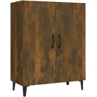vidaXL Dressoir, gerookt eikenfineer, 70x34x90 cm, houtvezelplaat