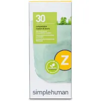 Simplehuman Vuilniszakken met trekband 4 liter | Composteerbaar | code Z | 30 stuks