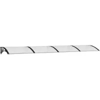 vidaXL Deurluifel 350x75 cm polycarbonaat zwart en transparant