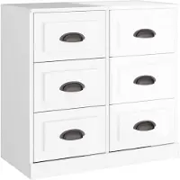 vidaXL Dressoir 70x35x67,5 cm bewerkt hout hoogglans wit