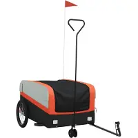 vidaXL - Fietstrailer - 45 - kg - ijzer - zwart - en - oranje