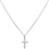 Lucardi Dames Zilveren ketting met hanger kruis - Ketting - 925 Zilver - Zilverkleurig - 45 cm