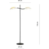 Emibig Vloerlamp 2xE14 40W LOTUS LP2 WIT/GOUD 1107/LP2