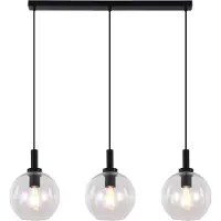 Fantasia 3403623 Osira Pendel E27 3l Zwart, Helder Glas 3x Ø200mm