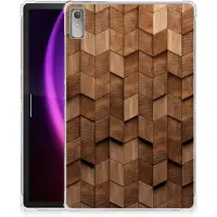 B2Ctelecom Silicone Tablet Hoes voor Lenovo Tab P11 Gen 2 Wooden Cubes