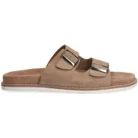 Manfield Beige suède slippers | Maat 45