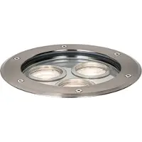 QAZQA Moderne grondspot staal 3-lichts IP65 - Tribus