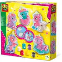 SES Creative - Gieten en schilderen - Baby unicorns - eenhoorn - sneldrogend gips - gedetailleerde gietmal - 6 kleuren verf met penseel - knutselen meisjes - Unicorn Knutselen