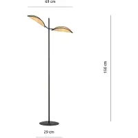 Emibig Vloerlamp , 2x E14, 40W, VENE LP2, zwart/rotan, model 1160/LP2