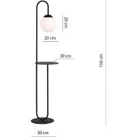 Emibig Vloerlamp Bari, zwart, Woon-/ Eetkamer, metaal, vloerlamp