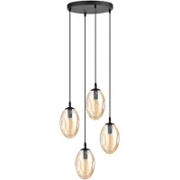 Emibig Hanglamp 4xE14 10W ASTRAL, 4 honingkleurige lampenkappen, model 1267/4PREM