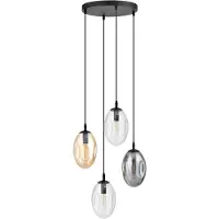 Emibig Hanglamp 4xE14 10W ASTRAL, met 4 lampenkappen in 4 verschillende kleuren, model 1268/4PREM