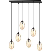 Emibig Hanglamp 6xE14 10W ASTRAL, 6 honingkleurige lampenkappen, model 1267/6