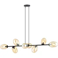 Emibig Hanglamp 8xE14 10W PANDORA, 8 honingkleurige lampenkappen, model 1264/8