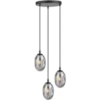 Emibig Hanglamp 3xE14 10W ASTRAL, 3 grijze lampenkappen, model 1266/3PREM