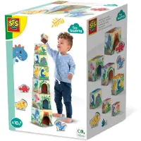 SES Creative – Tiny Talents – Stapelblokken – Sensorisch – Dinosaurus speelgoed – Baby speelgoed – Stimuleert zintuigen – Lichtgewicht