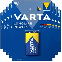 Varta 8x Longlife Power Alkaline Batterijen 9v 565 Mah