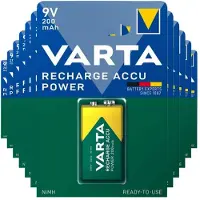 Varta 12x Recharge Accu Power Oplaadbare Batterijen 9v 200mah
