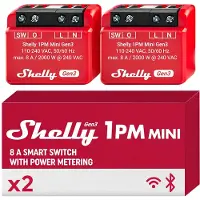 Shelly 1PM Mini Gen3, Slimme schakelaar, 1-polig, Draadloos, Kunststof, Mat, 20 dBmW