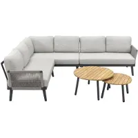 Van der Garde Tuinmeubelen Durban/mindo loungeset - hoekbank - 3-delig