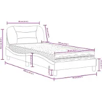 vidaXL Bed met matras "Hvar" stof taupe 90x190 cm