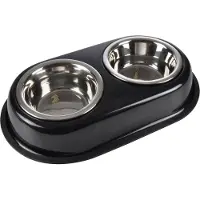 Lola Toys Dubbele hondenvoerbak, roestvrij staal, Ø 14 cm