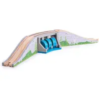 Bigjigs Houten Trein Brug met Waterval - Compatibel met de meeste merken