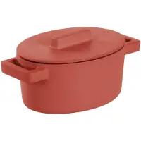Sambonet Terra.Cotto braadpan - ovaal - incl. deksel - 13 x 10 cm - paprika