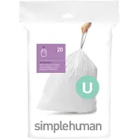 Simplehuman Vuilniszakken met trekband 55 liter | code U | 20 stuks