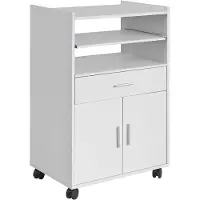 SoBuy serveerwagen, keukenkastje, magnetronovenkast met uitschuifbaar plateau, model FSB09-W