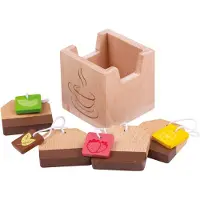 Bigjigs Theezakjes - In bakje - 5dlg. - 5cm
