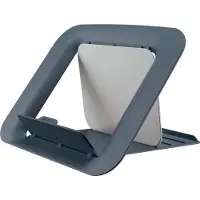 Leitz Verstelbare Compacte Laptopstandaard met 4 Hoogtes - Ergonomisch ontwerp - Voor 13 tot 17 Inch Laptop - Fluweel Grijs