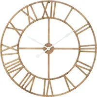 J-Line klok Roman - rotan/metaal - naturel - large - Ø 100 cm