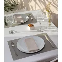 Tabac 4x Placemat Grey - 30x43cm - onderlegger - tafeldecoratie - tafel dekken - Linen look