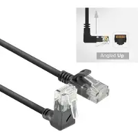 ACT Slimline Netwerkkabel U/UTP CAT6A LSZH RJ45 Haaks rechts naar recht 1 m Zwart