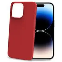 Celly Cromo Siliconen hoesje - Geschikt voor Apple iPhone 15 Pro - TPU Back Cover - Microfiber - Rood