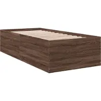 vidaXL Bedframe bewerkt hout bruin eikenkleur 75x190 cm