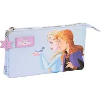 Safta Pennenetui met 3 vakken Frozen Believe Lila 22 x 12 x 3 cm