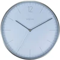 Nextime Wandklok Essential Silver Ø34cm Glas/metaal Wit
