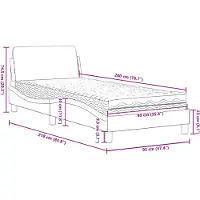 vidaXL Bed met matras "Dover" kunstleer zwart 90x200 cm
